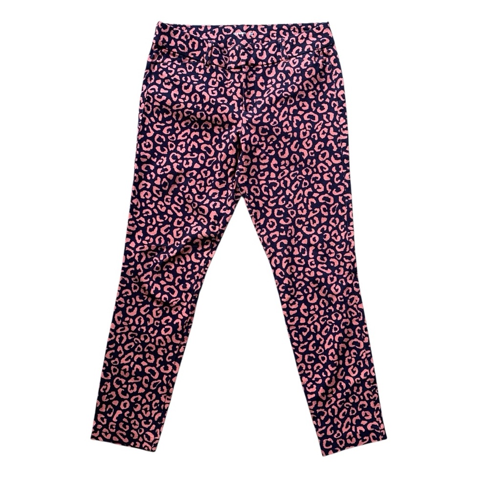 Old Navy Mid-Rise Printed Pixie Ankle Pants Pink Leopard Print Women size 2